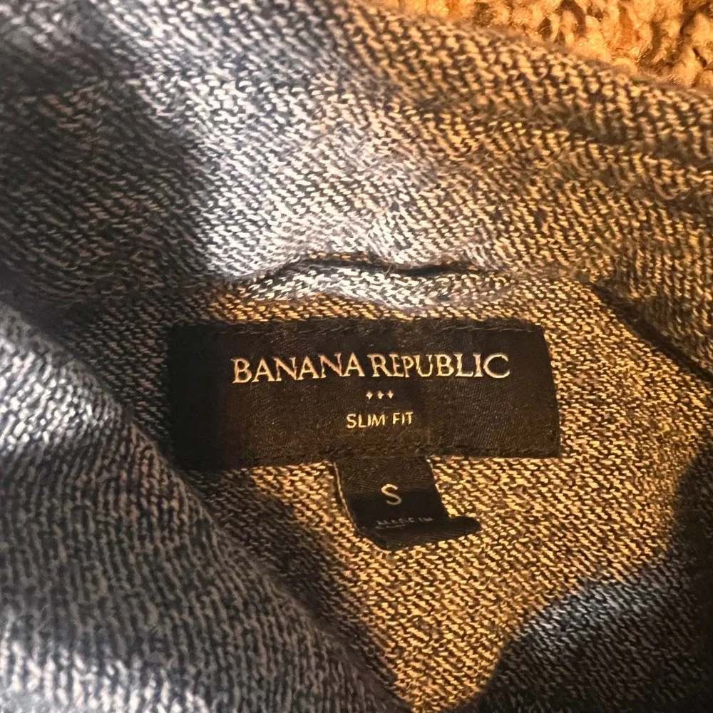 Banana Republic Slim Fit Button Down Shirt Mens Small Gray Long Sleeve‎